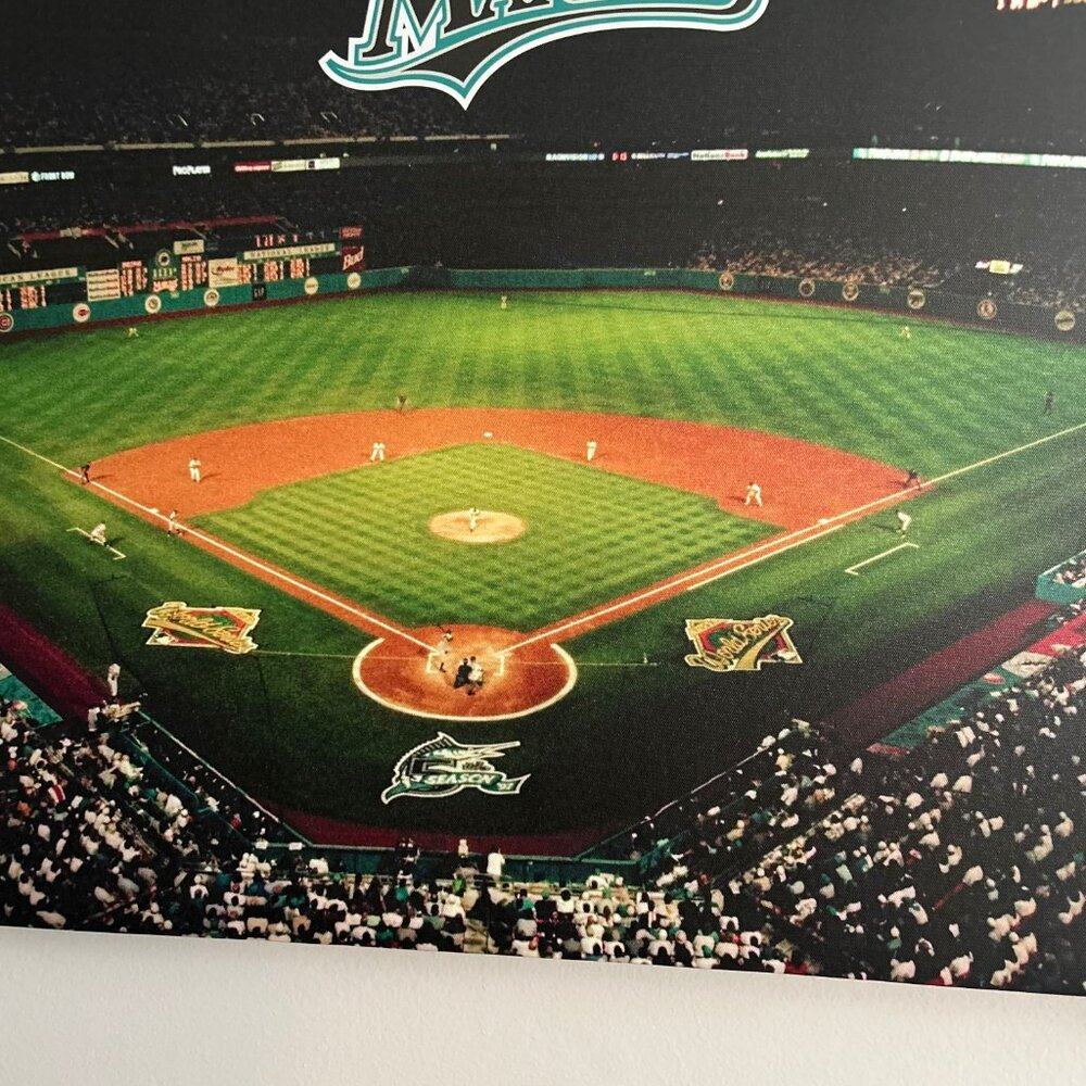 Bring the Miami Marlins Baseball Field Skyline Home - Canvas 22"x 33" x 2"